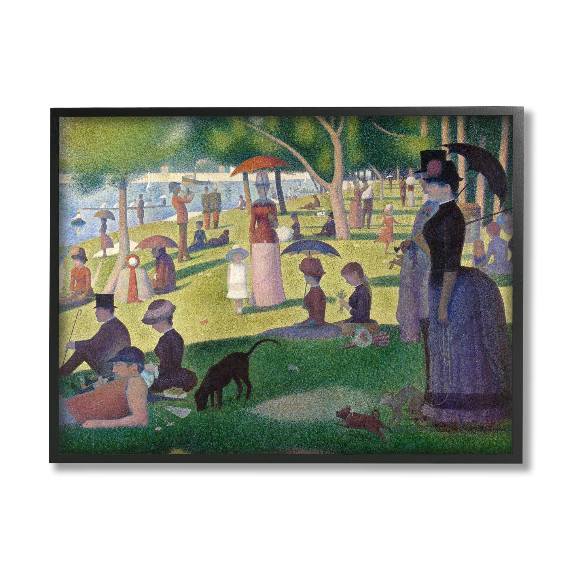 Stupell Industries Sunday on La Grande Jatte Georges Seurat Classic Painting Painting Black Framed Art Print Wall Art, Design by one1000paintings