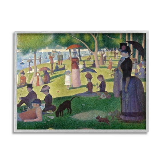 Stupell Industries Sunday on La Grande Jatte Georges Seurat Classic Painting Painting Gray Framed Art Print Wall Art, Design by one1000paintings