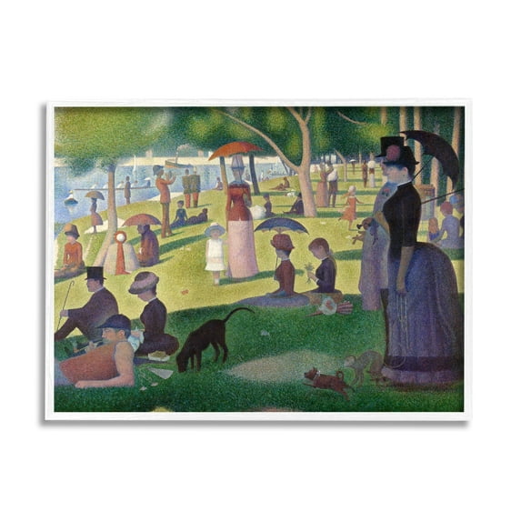 Stupell Industries Sunday on La Grande Jatte Georges Seurat Classic Painting Painting White Framed Art Print Wall Art, Design by one1000paintings