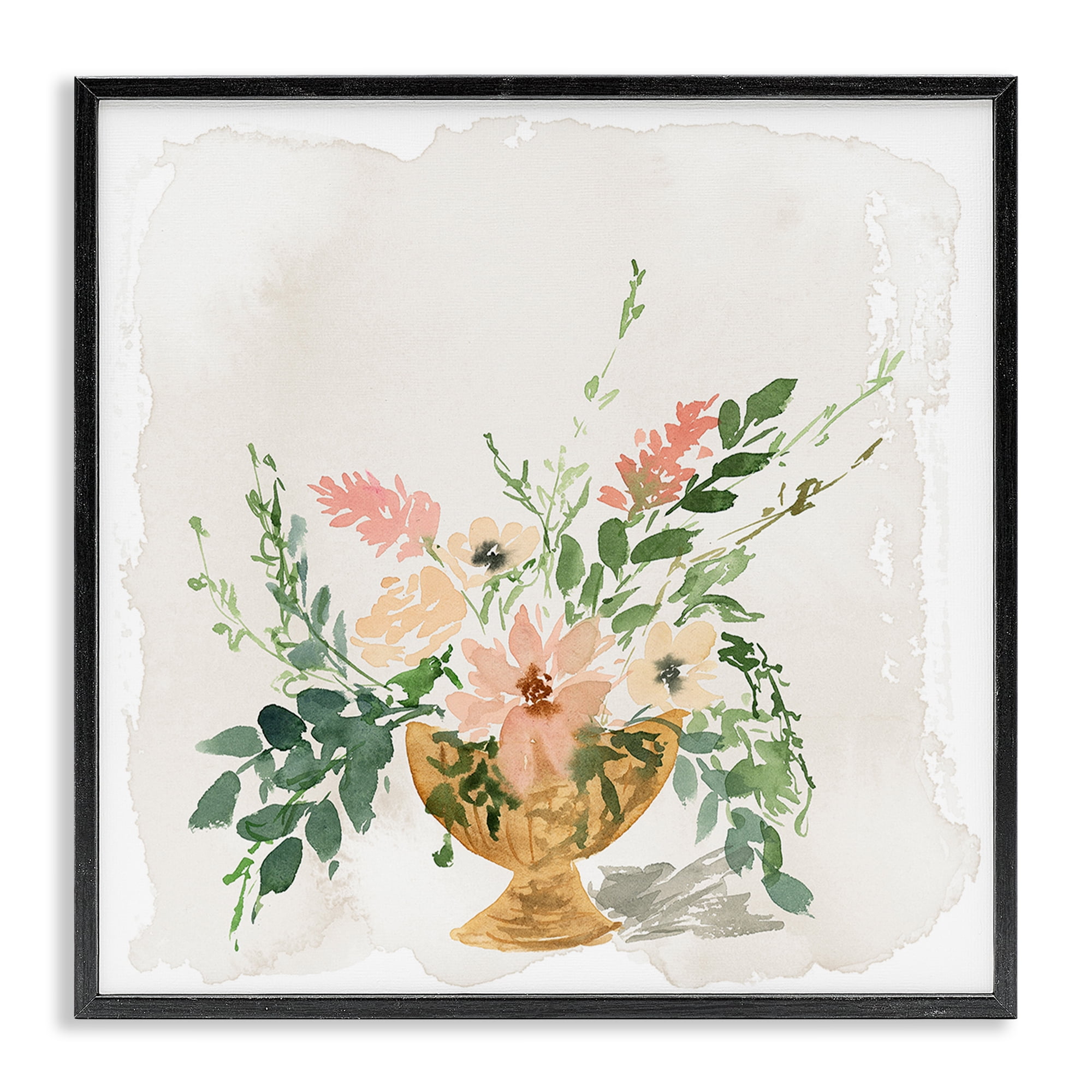 Stupell Industries Sunday's Best Florals Botanical & Floral Painting Black Framed Art Print Wall Art, 17 x 17
