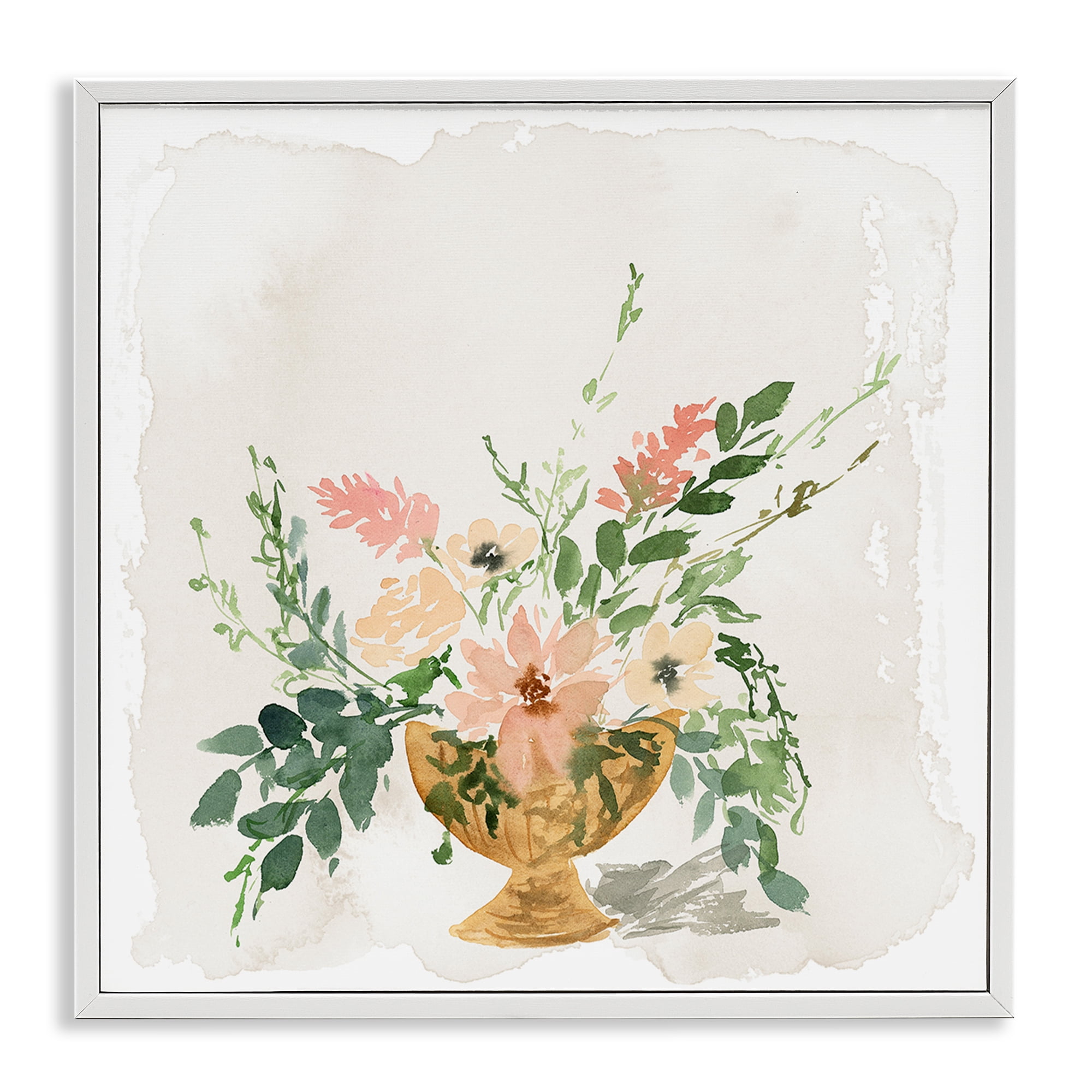 Stupell Industries Sunday's Best Florals Botanical & Floral Painting White Framed Art Print Wall Art, 24 x 24