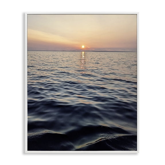 Stupell Industries Sundown Waters Seascape White Framed Giclee Art design by Kali Wilson, 30 x 24