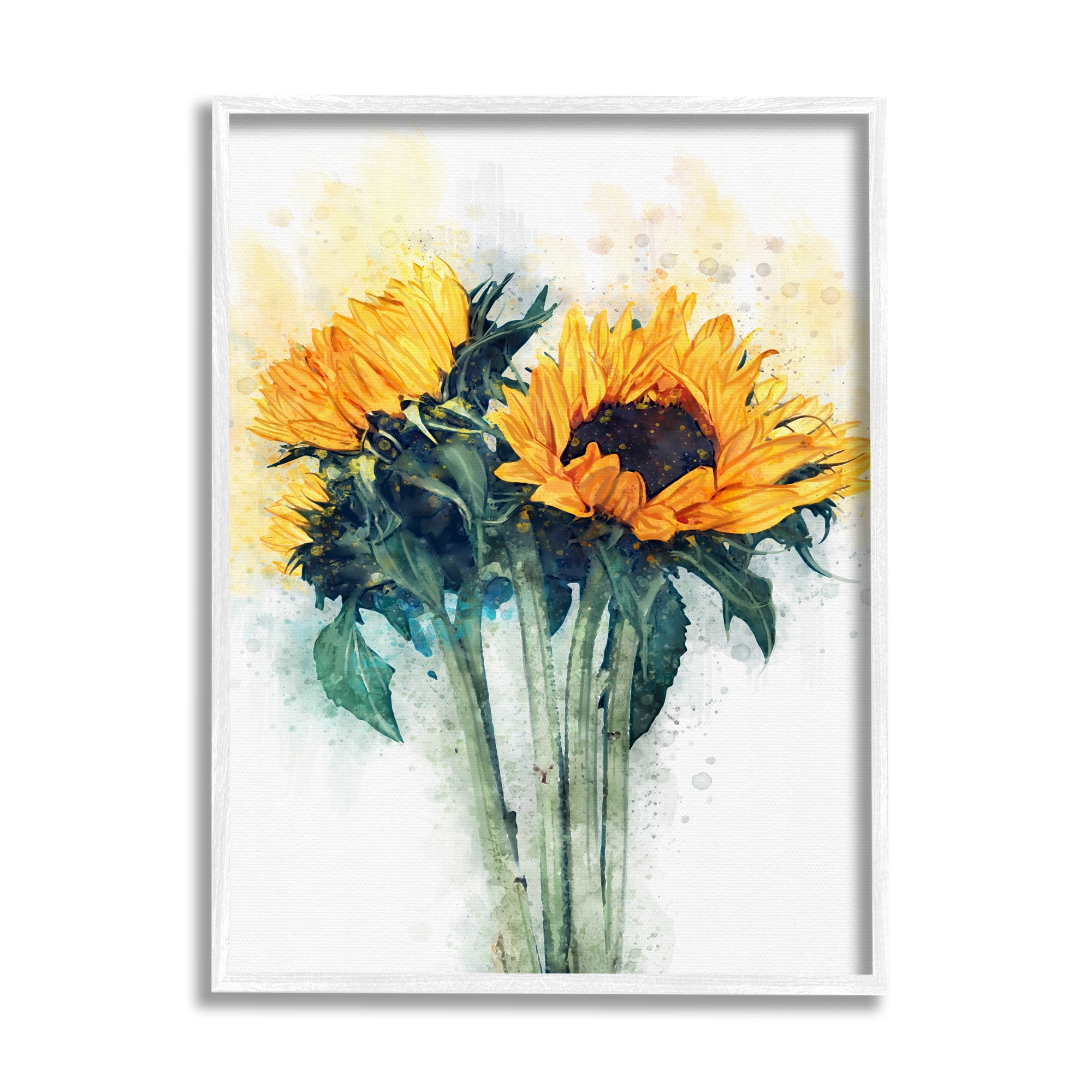 Stupell Industries Sunflower Assortment with Watercolor Accent Graphic Art Framed Art Print Wall Art, 16x20, By Ziwei Li
