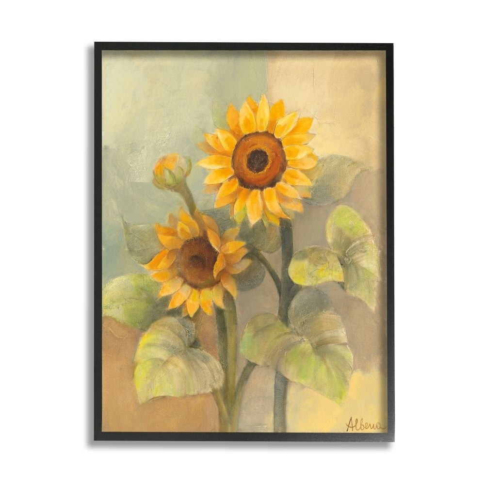 Stupell Industries Sunflower Bloom Soft Yellow Summer Petals Black Framed by Albena Hristova
