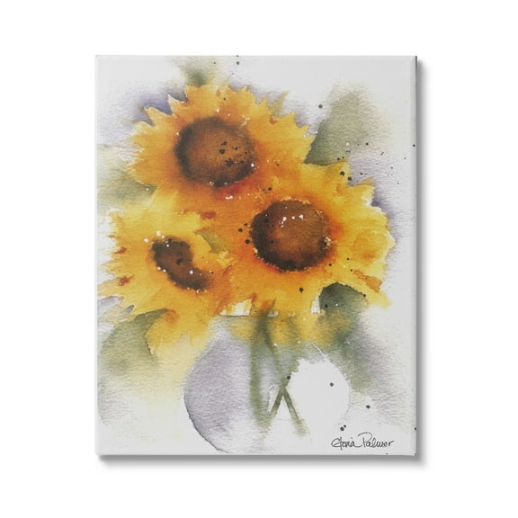 Stupell Industries Sunflower Bouquet Watercolor Style Botanical & Floral Painting Gallery Wrapped Canvas Print Wall Art