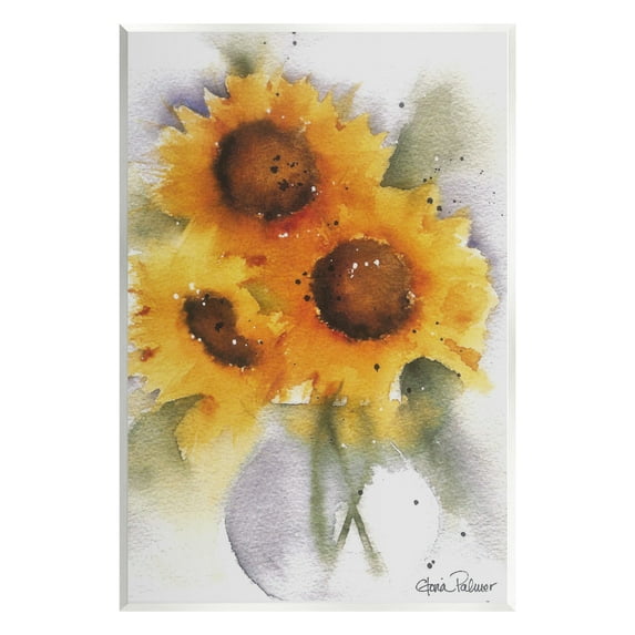 Stupell Industries Sunflower Bouquet Watercolor Style Botanical & Floral Painting Unframed Art Print Wall Art