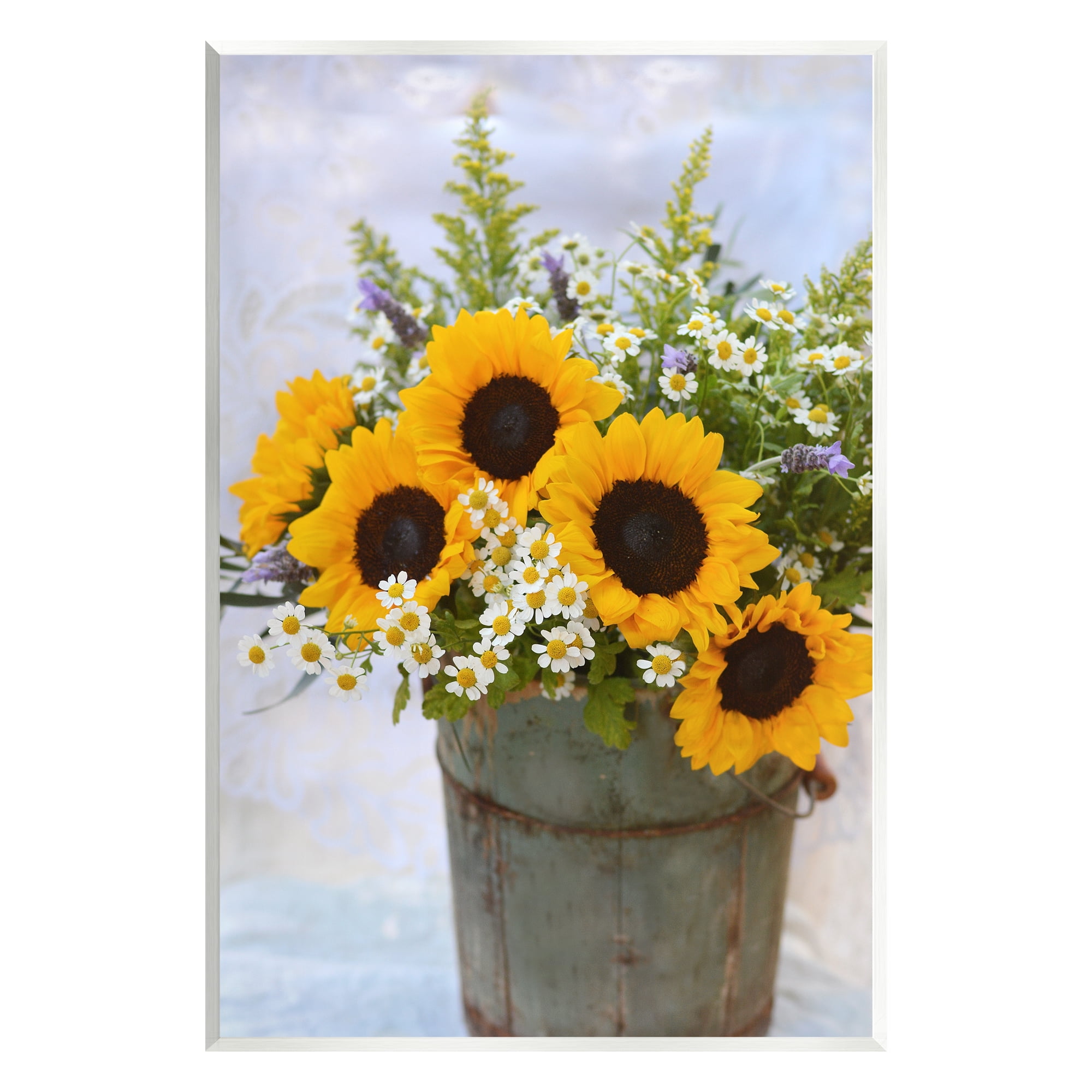 Stupell Industries Sunflower Bouquet in Tin Botanical & Floral Photography Unframed Art Print Wall Art, 10 x 15