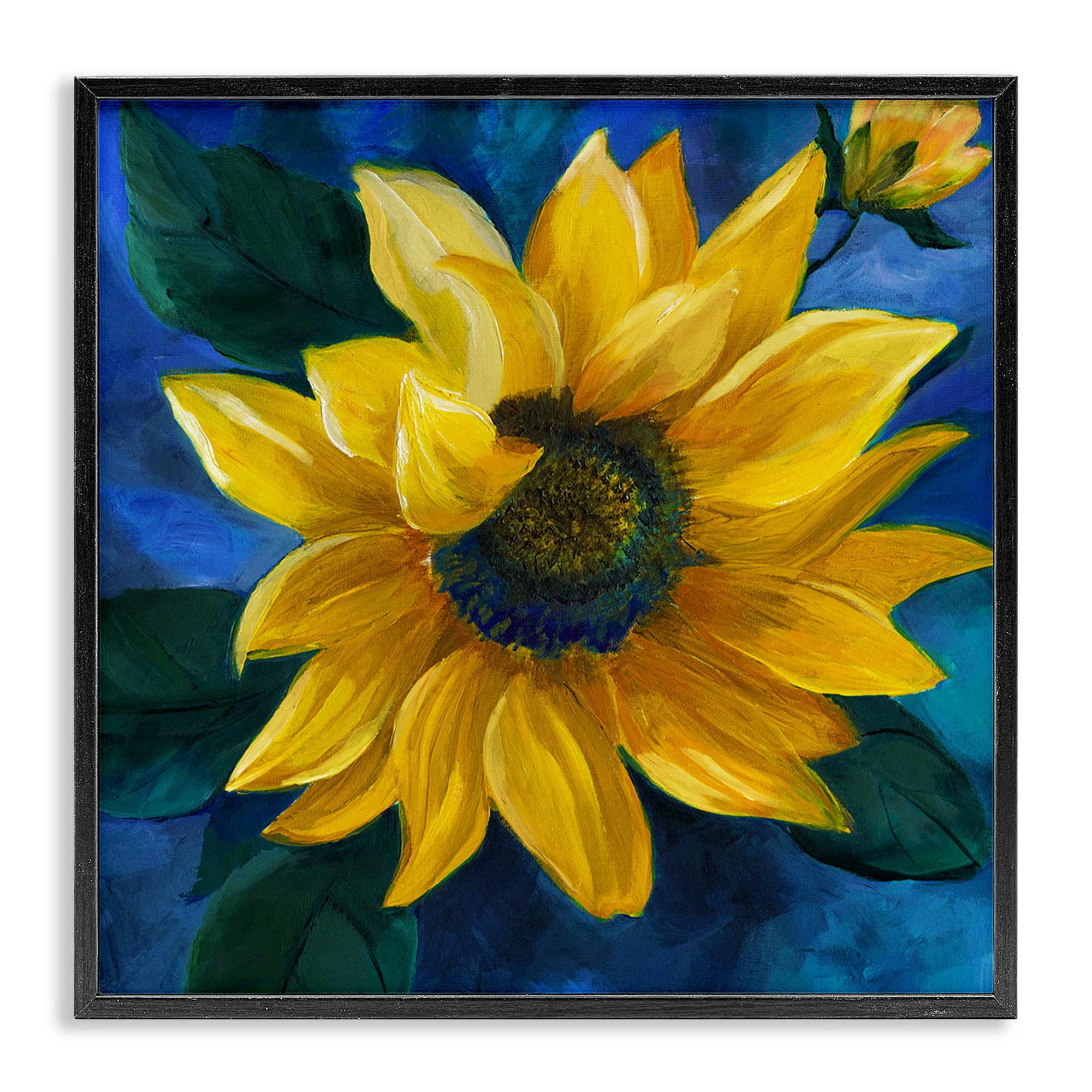 Stupell Industries Sunflower Curling Petals Plants & Flowers Painting Black Framed Art Print Wall Art, 24 x 24
