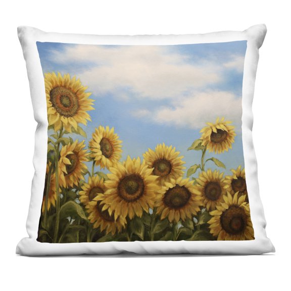 Stupell Industries Sunflower Dance Meadow Landscape Decorative Printed Throw Pillow, design by Linda Sperruzzi