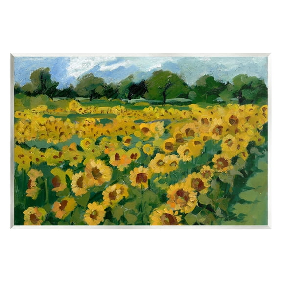 Stupell Industries Sunflower Farm Painting Botanical & Floral Painting Unframed Art Print Wall Art, 19 x 13