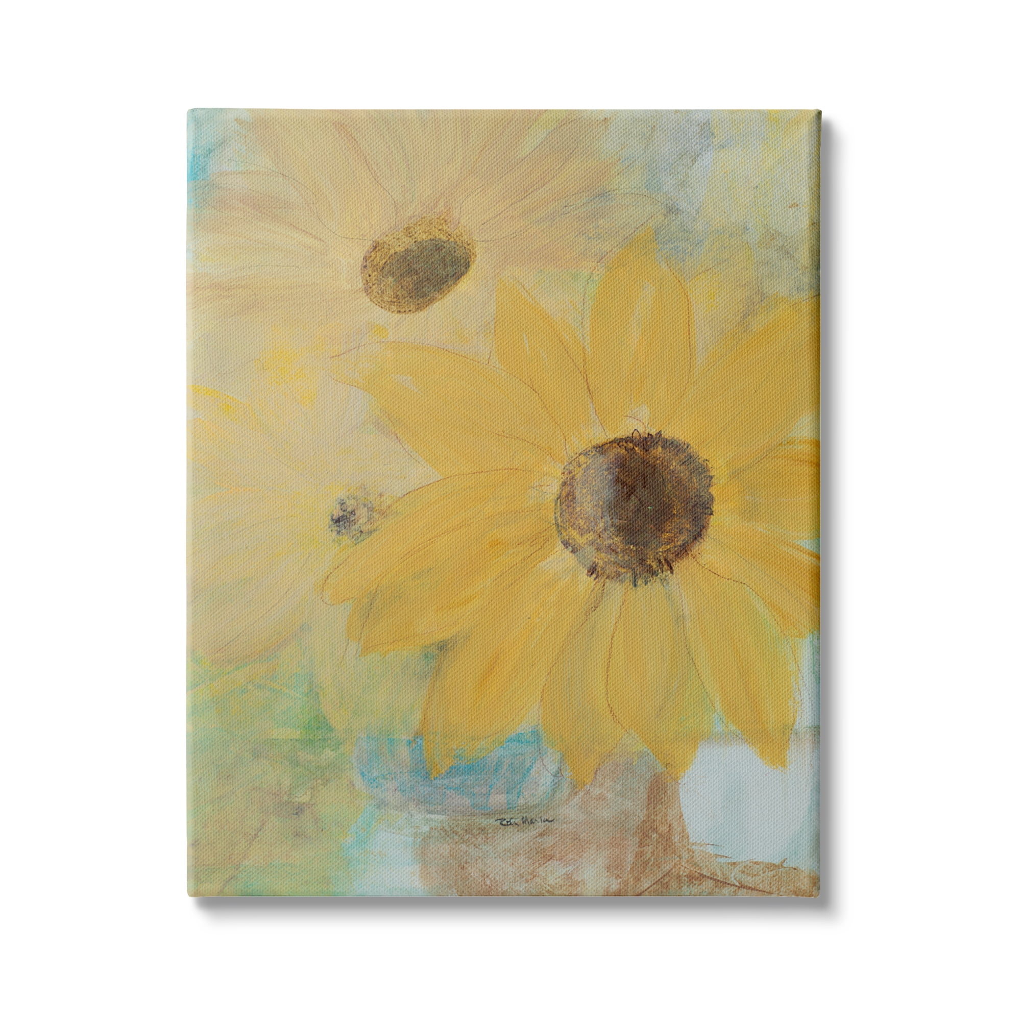 Stupell Industries Sunflower Florals Abstract Still Life Summer Farm Flowers, 16 x 20, Design by Robin Maria