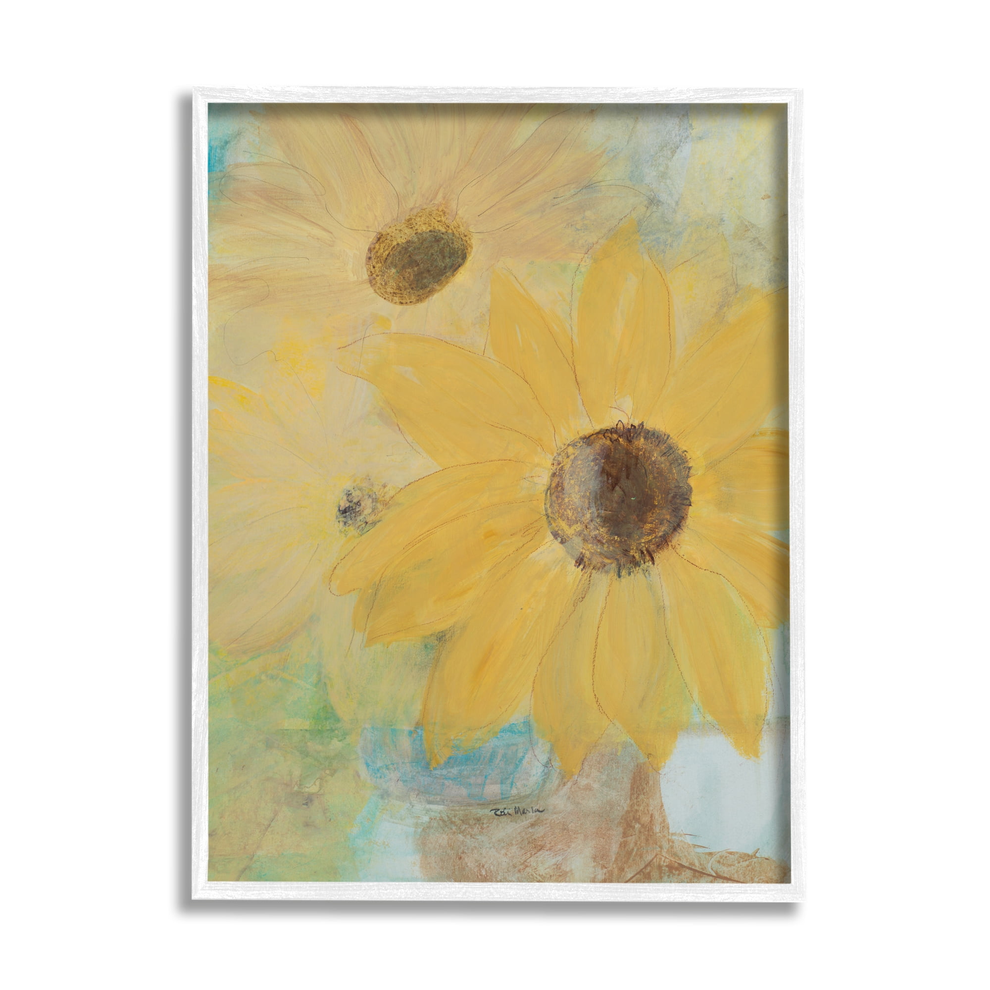 Stupell Industries Sunflower Florals Abstract Still Life Summer Farm Flowers, 24 x 30, Design by Robin Maria
