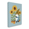 thumbnail image 1 of Stupell Industries Sunflower Garden Gnome Striped Hat Blue Polka Dots, 16 x 20, Designed by Lisa Whitebutton, 1 of 6
