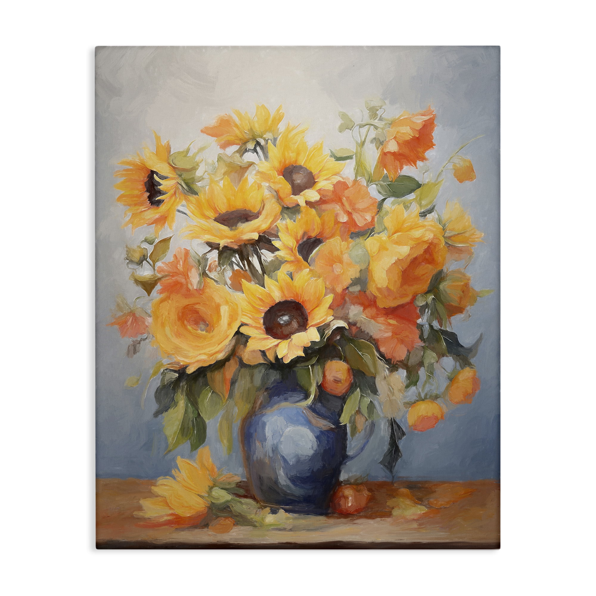 Stupell Industries Sunflower Medley Vase Botanical & Floral Painting Gallery Wrapped Canvas Art Print Wall Art, 36 x 48