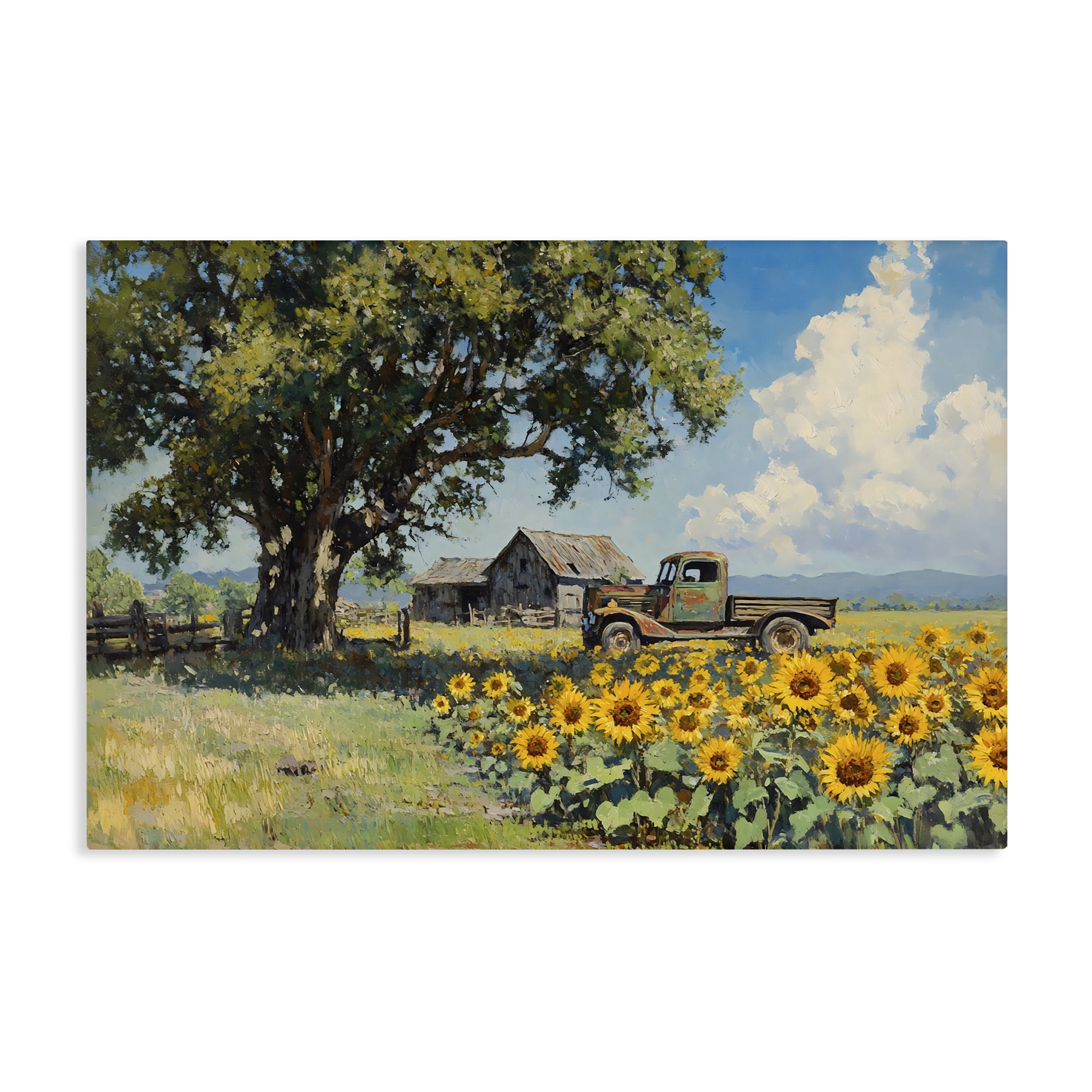 Stupell Industries Sunflower Pickup by Old Barn Canvas Wall Art, design by Franklyn Gregory