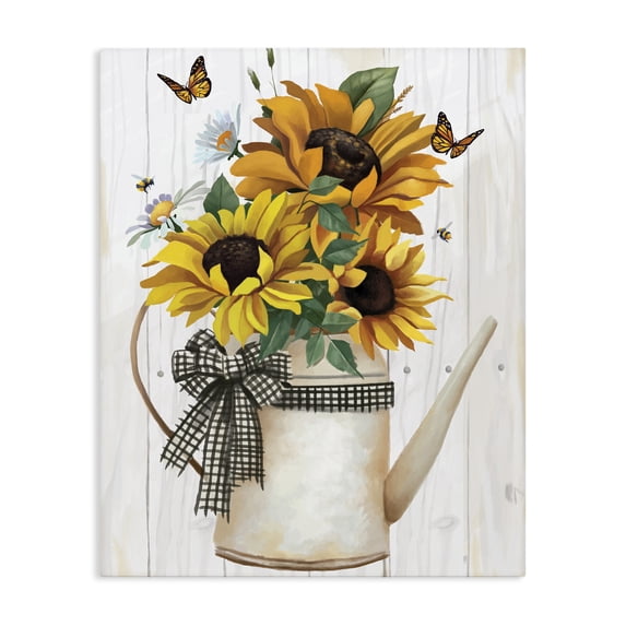 Stupell Industries Cottage Sunflower Trio in Watering Can Canvas Art, 30 x 40, by Lucca Sheppard