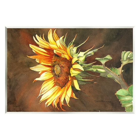 Stupell Industries Sunflower with Vivid Light Botanical & Floral Painting Unframed Art Print Wall Art, 15 x 10