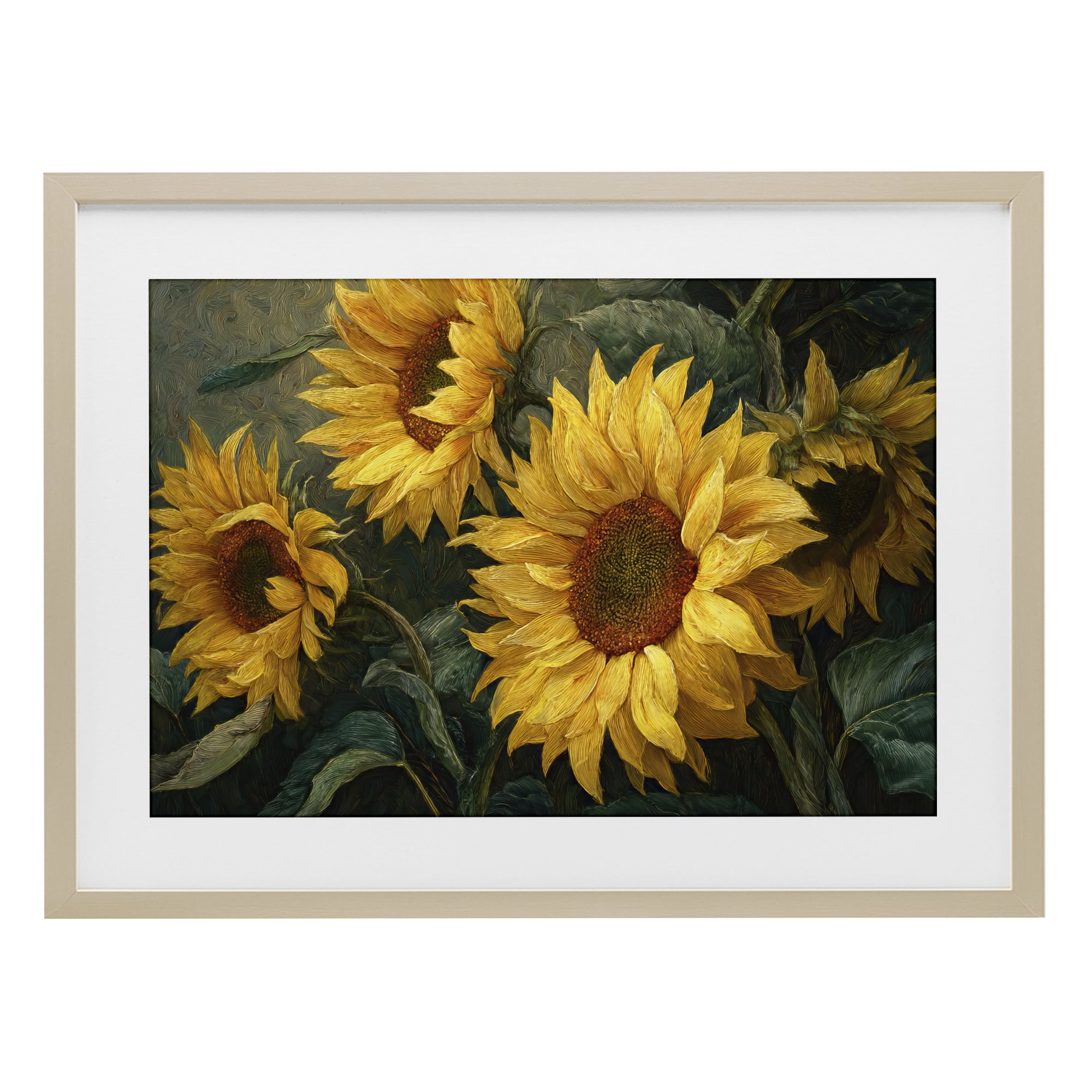 Stupell Industries Sunflowers For The Soul Birch Framed Print Under Glass, design by Tina LeCour