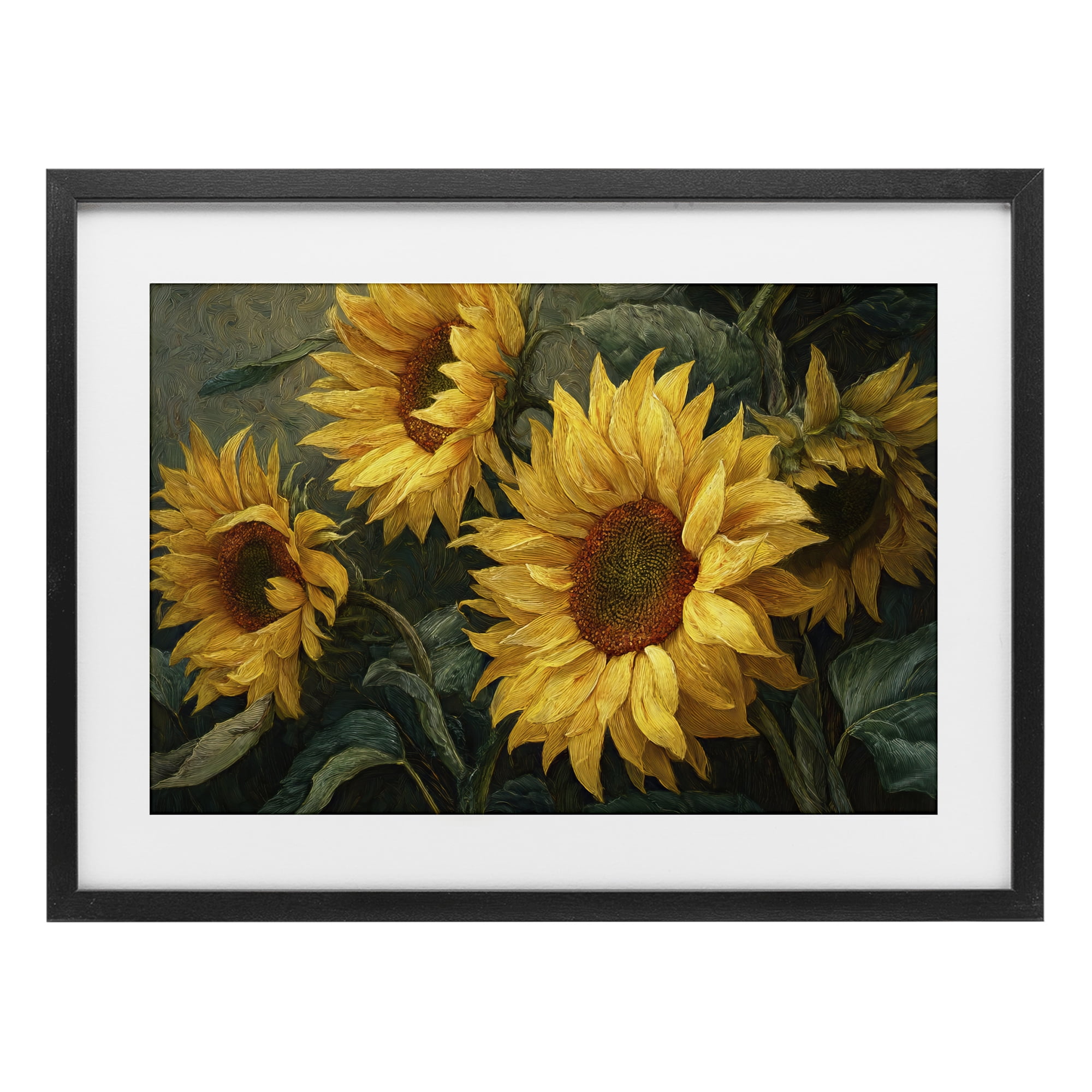 Stupell Industries Sunflowers For The Soul Black Framed Print Under Glass, design by Tina LeCour