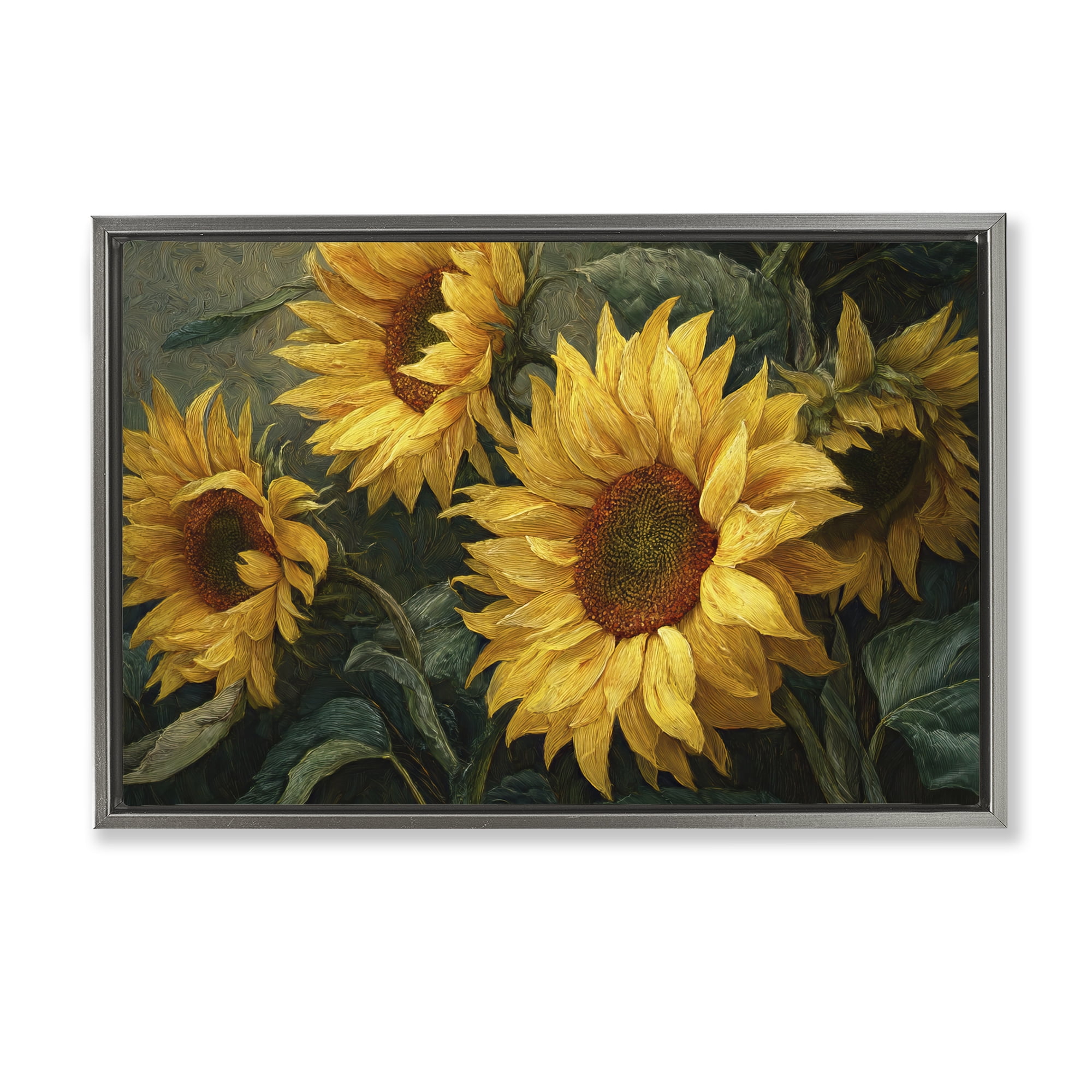 Stupell Industries Sunflowers For The Soul Gray Framed Floater Canvas Wall Art, design by Tina LeCour