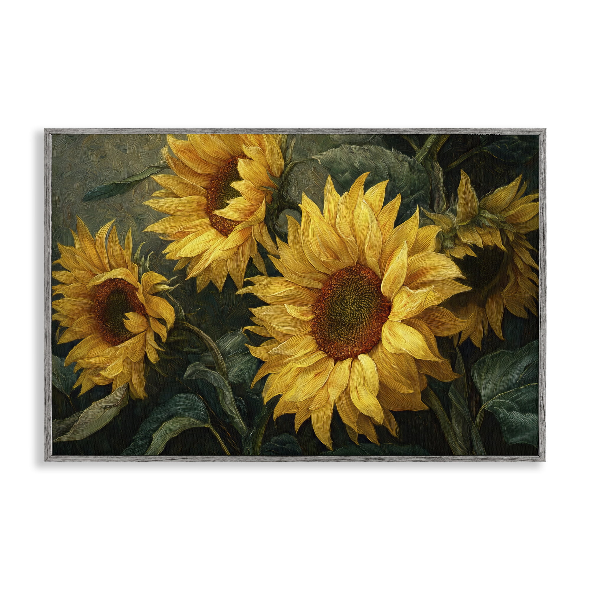 Stupell Industries Sunflowers For The Soul Gray Framed Giclee Art, design by Tina LeCour