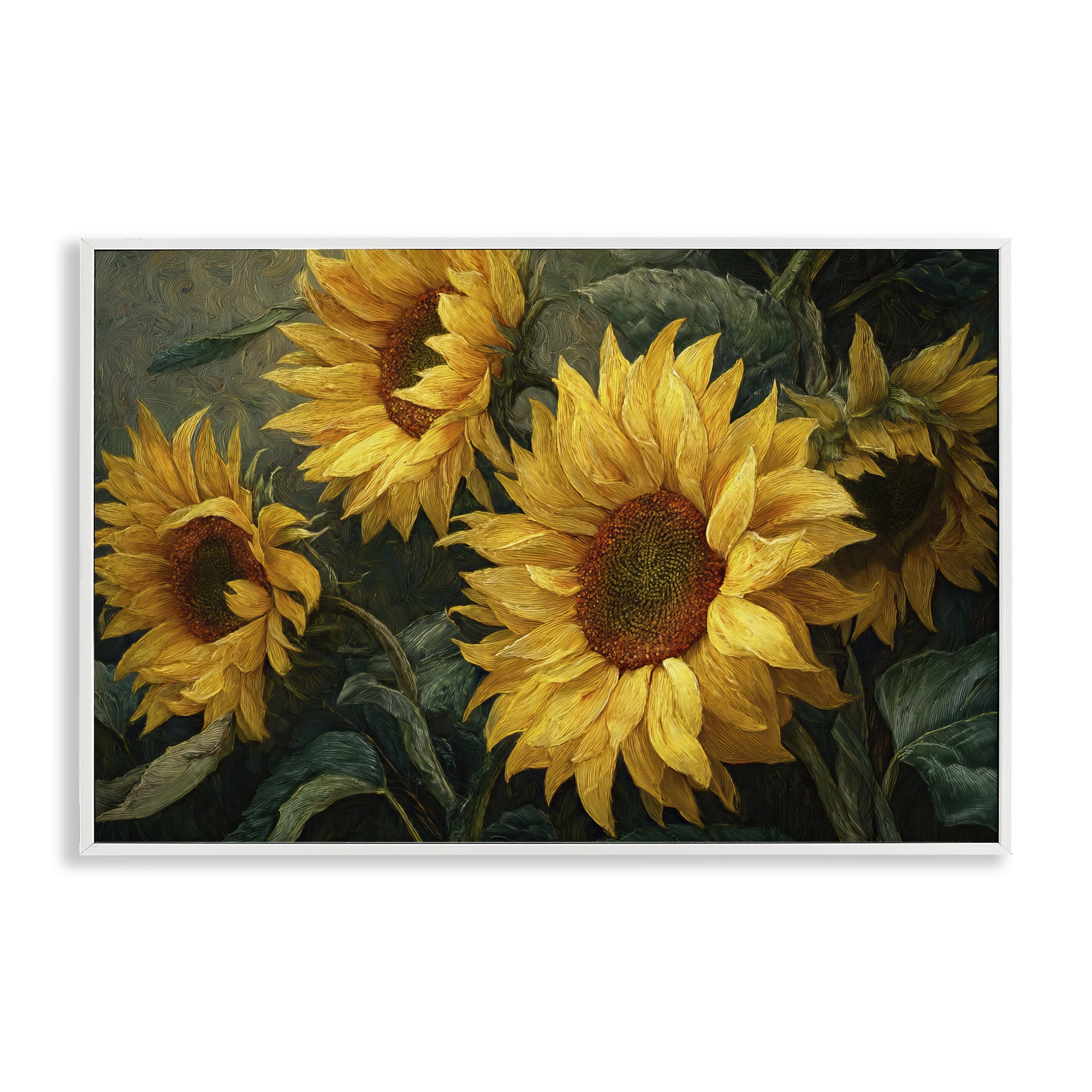 Stupell Industries Sunflowers For The Soul White Framed Giclee Art, design by Tina LeCour