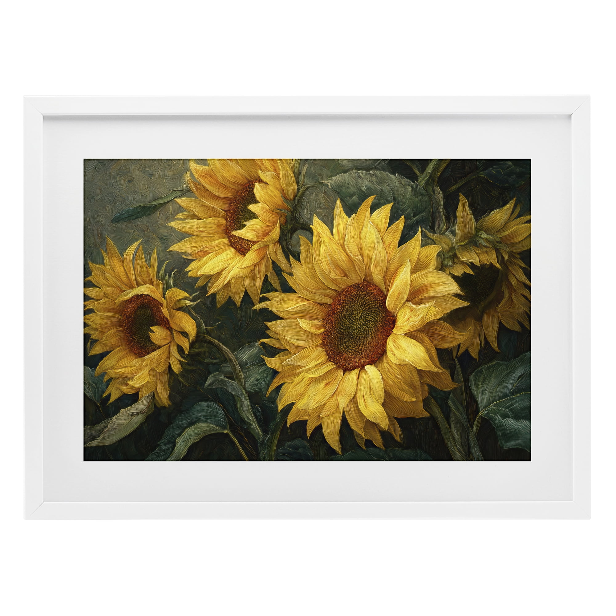 Stupell Industries Sunflowers For The Soul White Framed Print Under Glass, design by Tina LeCour