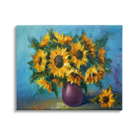 Stupell Industries Sunflowers Still Life Painting Botanical & Floral Painting Gallery Wrapped Canvas Print Wall Art, 40 x 30