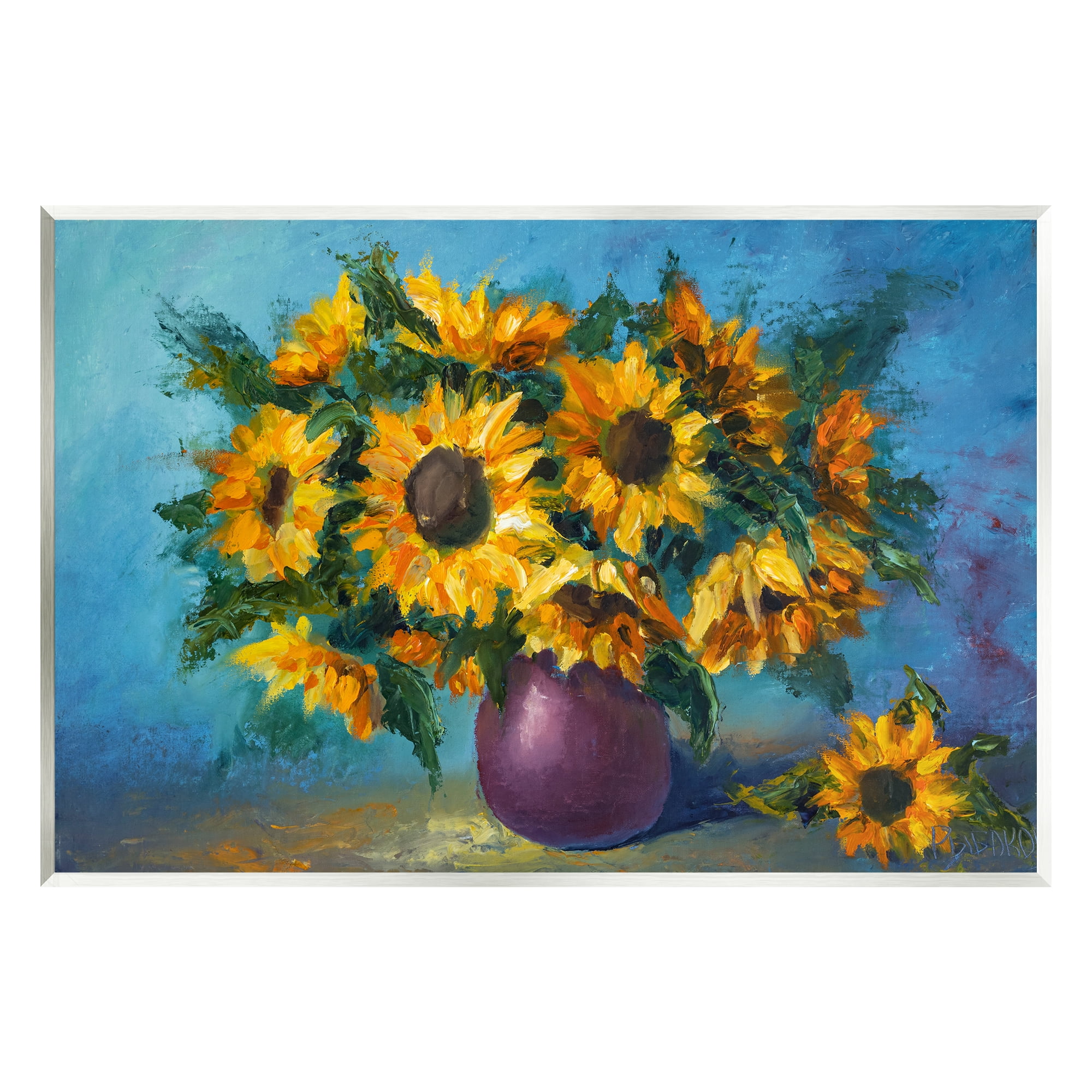 Stupell Industries Sunflowers Still Life Painting Botanical & Floral Painting Unframed Art Print Wall Art, 15 x 10