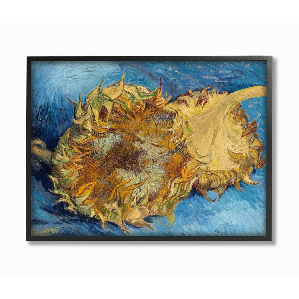 Stupell Industries Sunflowers Yellow Blue Van Gogh Classical Painting Framed Wall Art by Vincent Van Gogh