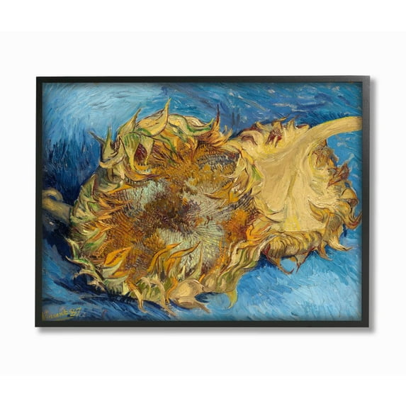 Stupell Industries Sunflowers Yellow Blue Van Gogh Classical Painting Framed Wall Art by Vincent Van Gogh