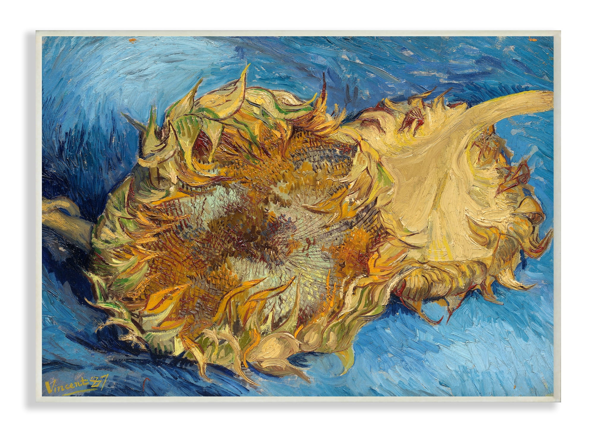 Stupell Industries Sunflowers Yellow Blue Van Gogh Classical Painting Unframed Art Print Wall Art, 13x19, by Vincent Van Gogh