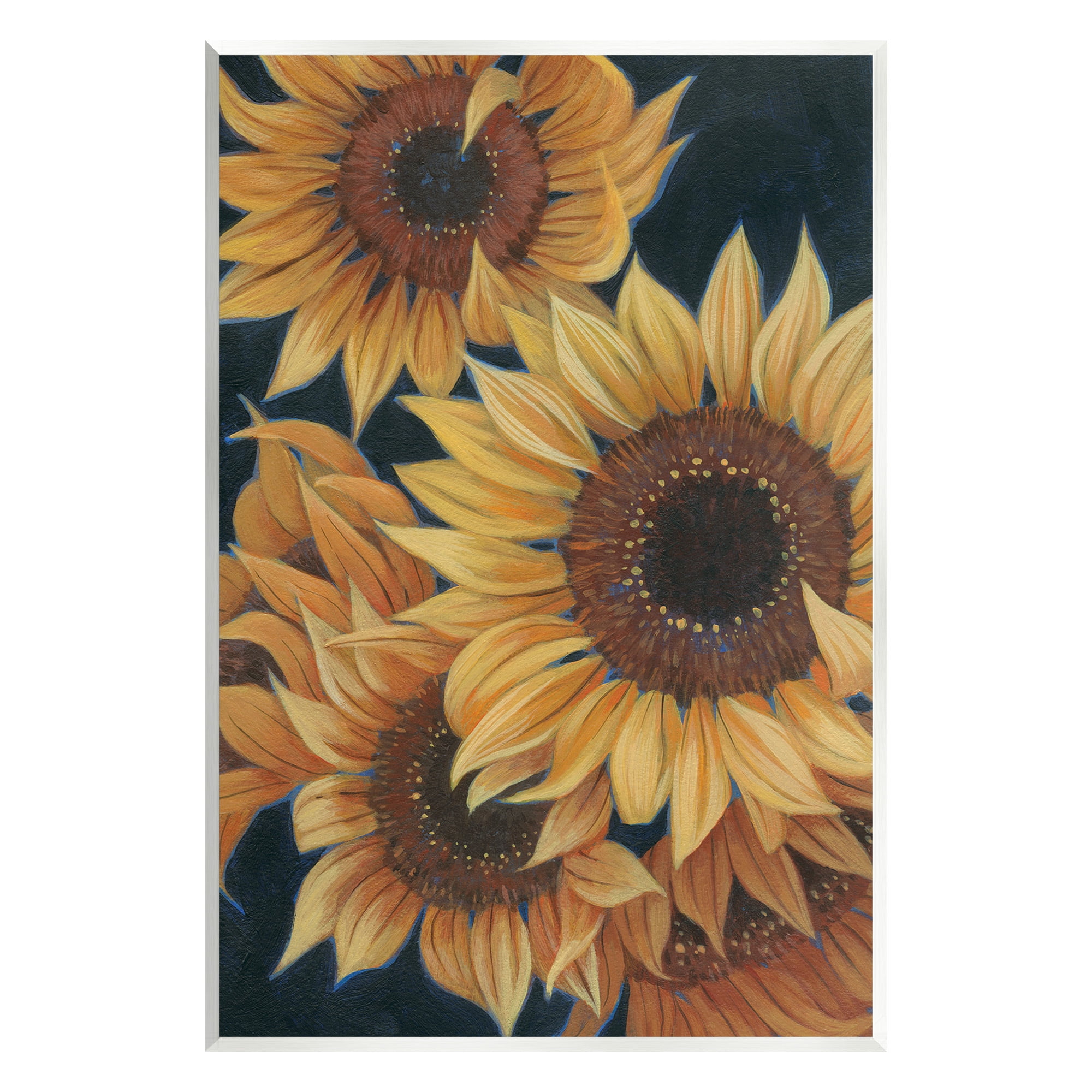 Stupell Industries Sunflowers with Curling Petals Botanical & Floral Painting Unframed Art Print Wall Art, 13 x 19