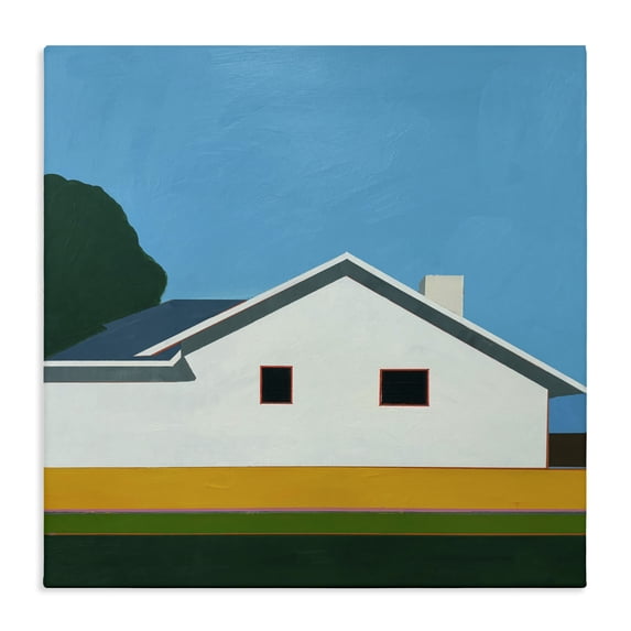 Stupell Industries Mid-Century Sunkissed Suburbia House Canvas Art, 17 x 17, by Jan Weiss