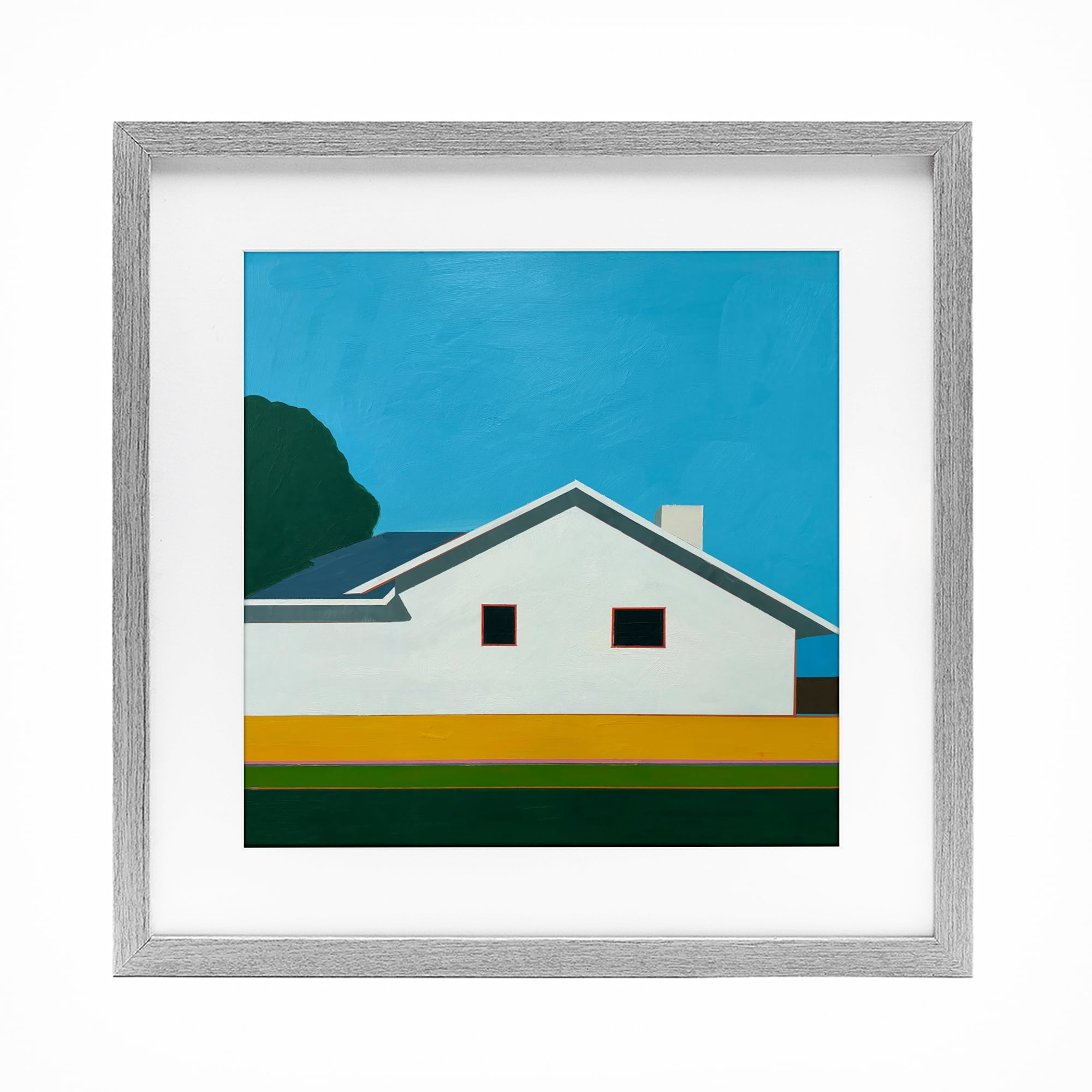 Stupell Industries Sunkissed Suburbia House Gray Framed Print Under Glass, design by Jan Weiss