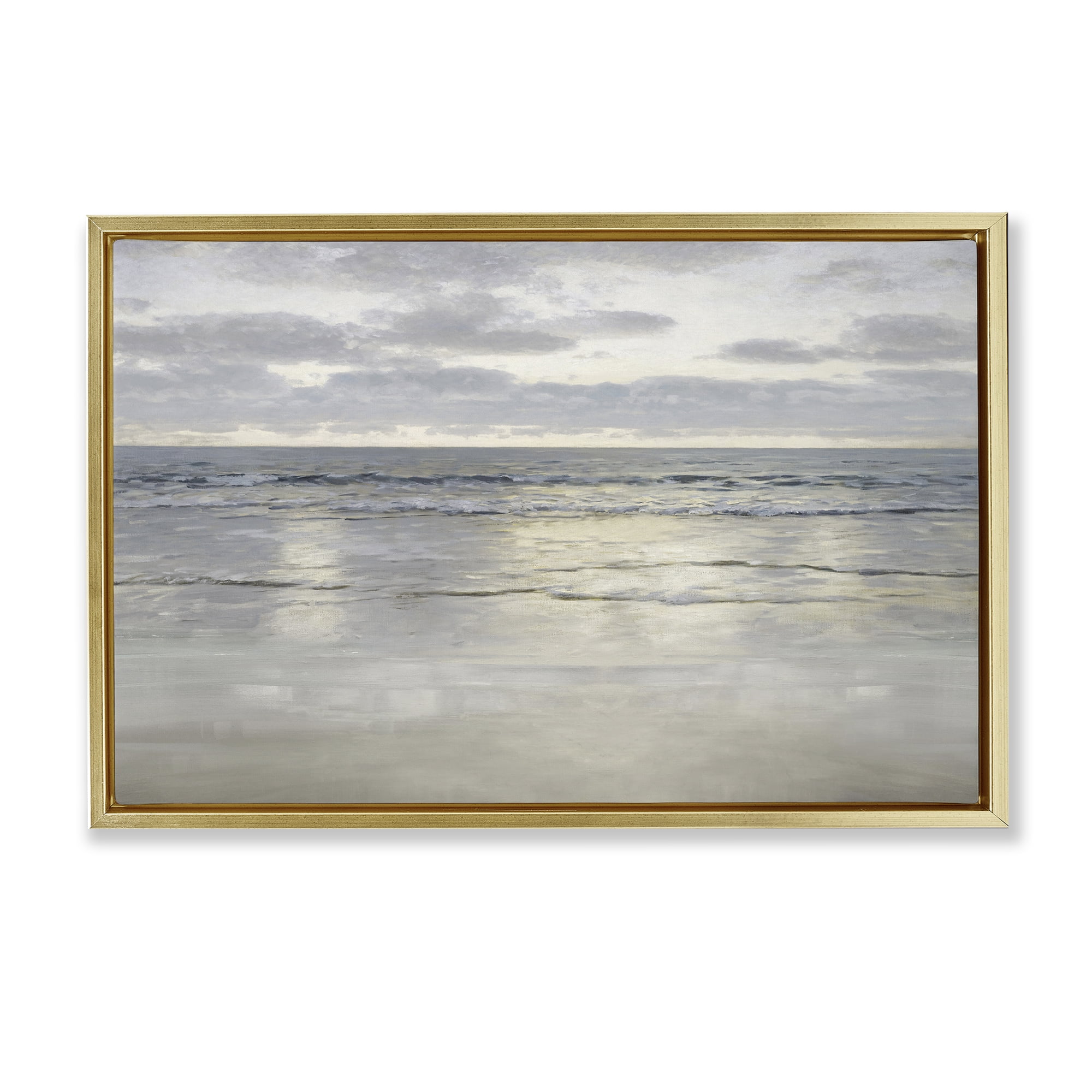 Stupell Industries Sunlight On The Sea Gold Framed Floater Canvas Wall Art, design by Christy McKee