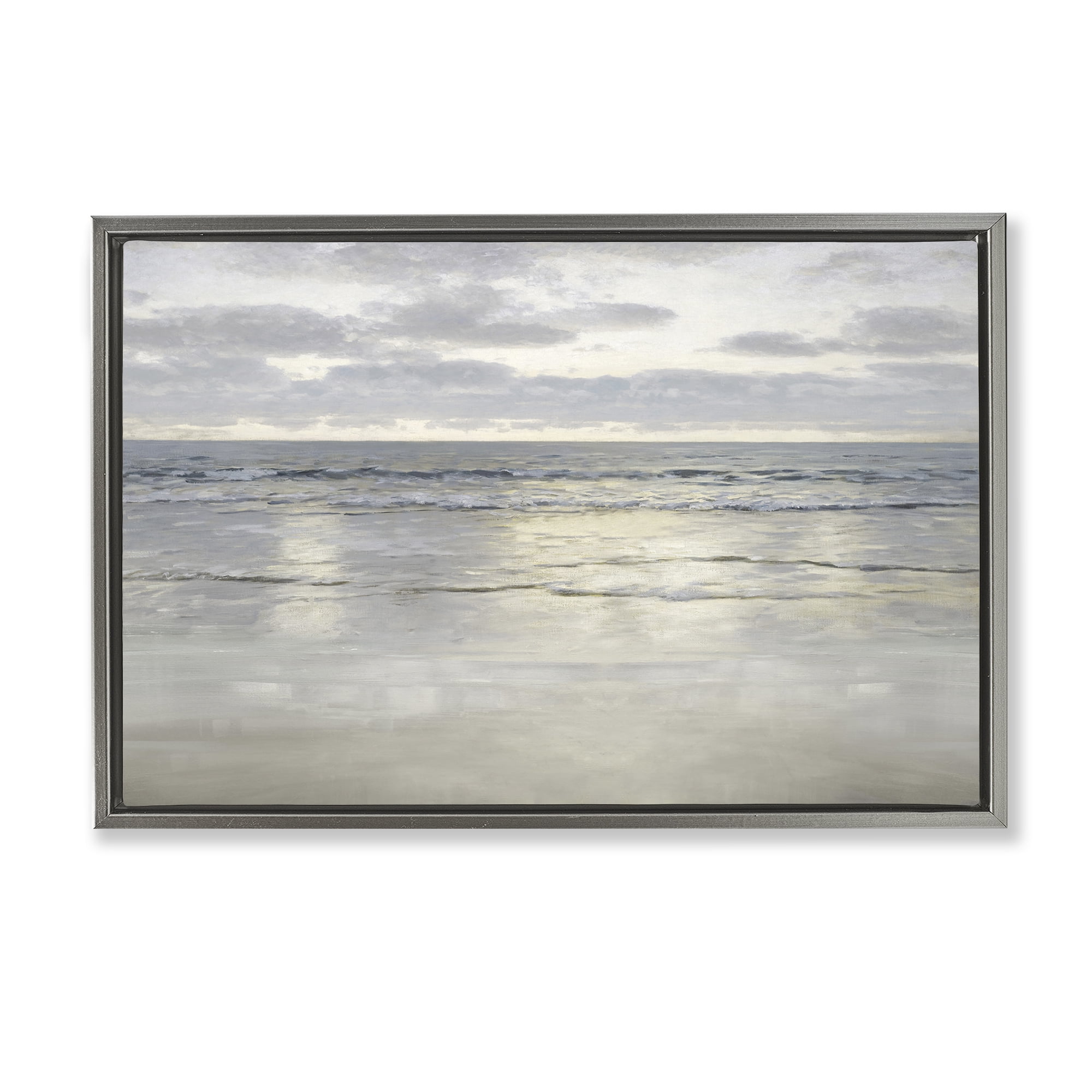 Stupell Industries Sunlight On The Sea Gray Framed Floater Canvas Wall Art, design by Christy McKee