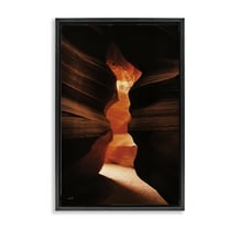 Stupell Industries Sunlit Canyon Cave Landscape Photography Black Floater Framed Art Print Wall Art, 17 x 25