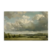 Stupell Industries Sunlit Clouds over Countryside Landscape & Nature Painting Wrapped Canvas Canvas Art Print Wall Art, 24 x 16