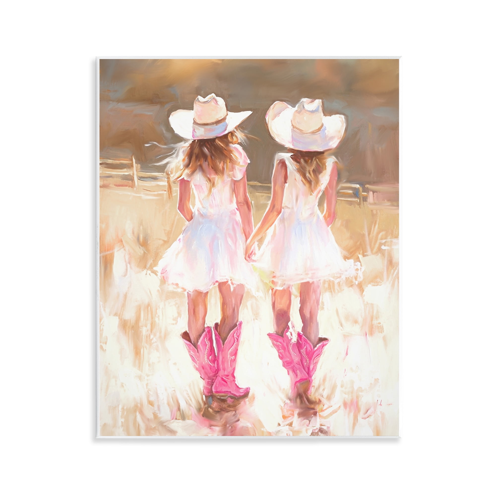 Stupell Industries Sunlit Cowgirl Sisters Novelty Painting Unframed Art Print Wall Art, 11 x 14