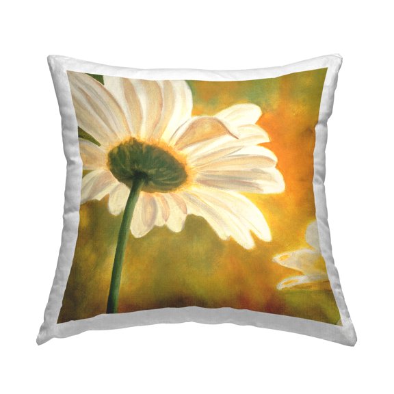 Stupell Industries Sunlit Daisy Petals Nature Printed Throw Pillow Design by Pierre Viollet