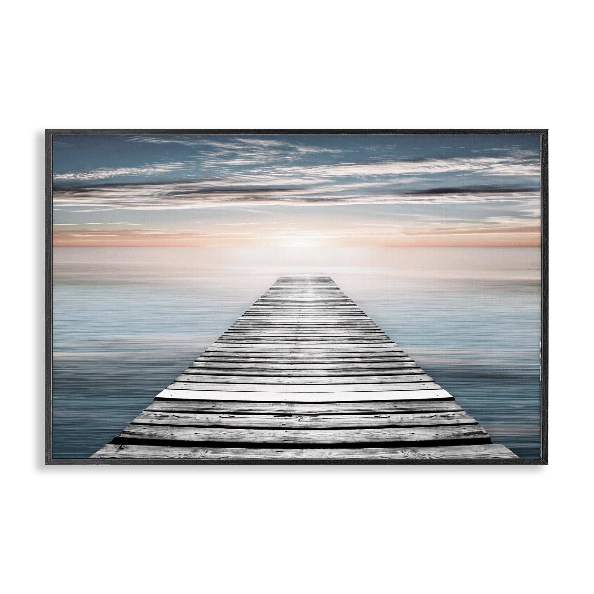 Stupell Industries Sunlit Dock Planks Landscape & Nature Photography Black Framed Art Print Wall Art, 24 x 16
