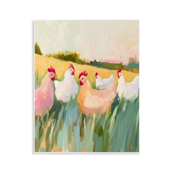 Stupell Industries Sunlit Flock of Chickens Wall Plaque Art, design by The Prints Vibe