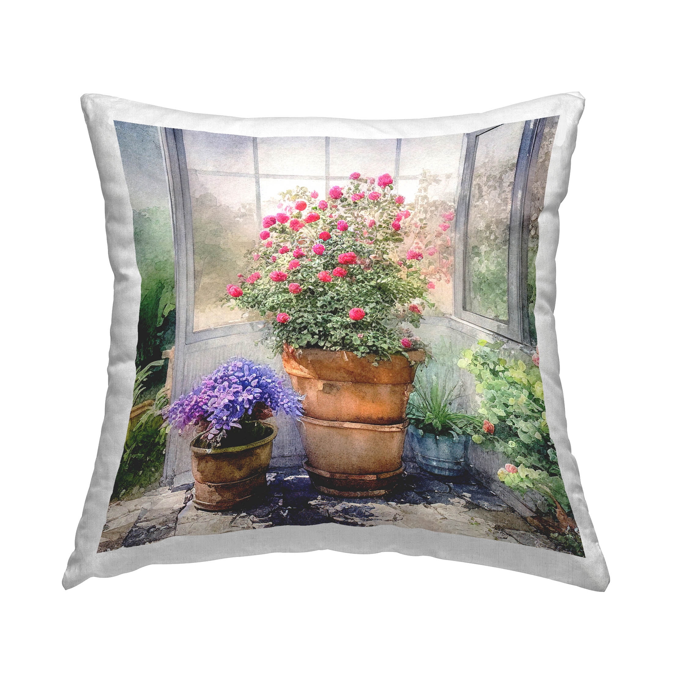 Stupell Industries Sunlit Greenhouse Plant Garden Printed Throw Pillow Design by Alpenglow Workshop