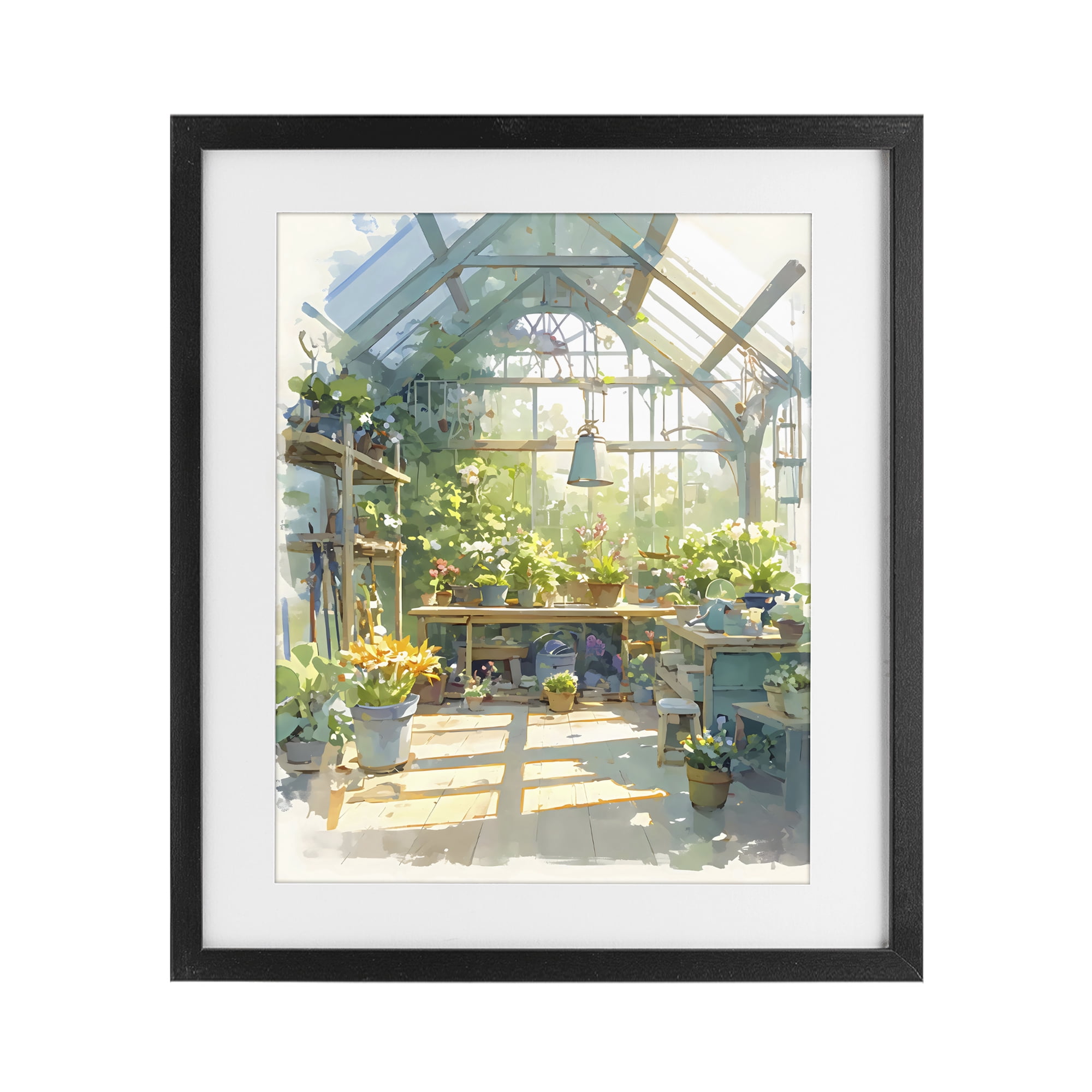 Stupell Industries Sunlit Greenhouse Plant Sanctuary Black Framed Print Under Glass, design by Creative Studio