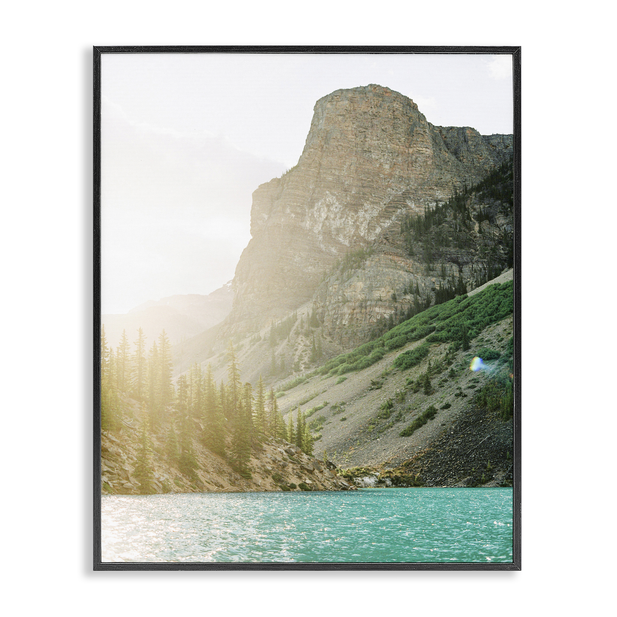 Stupell Industries Sunlit Hills Peak Landscape Photography Black Framed Art Print Wall Art, 16 x 20