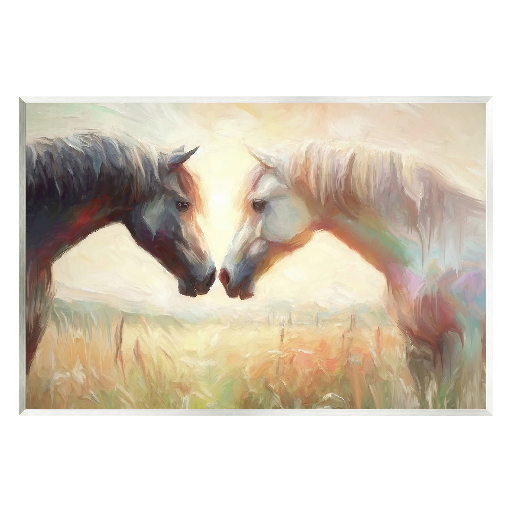Stupell Industries Sunlit Horse Pair Animals & Insects Painting Unframed Art Print Wall Art, 15 x 10