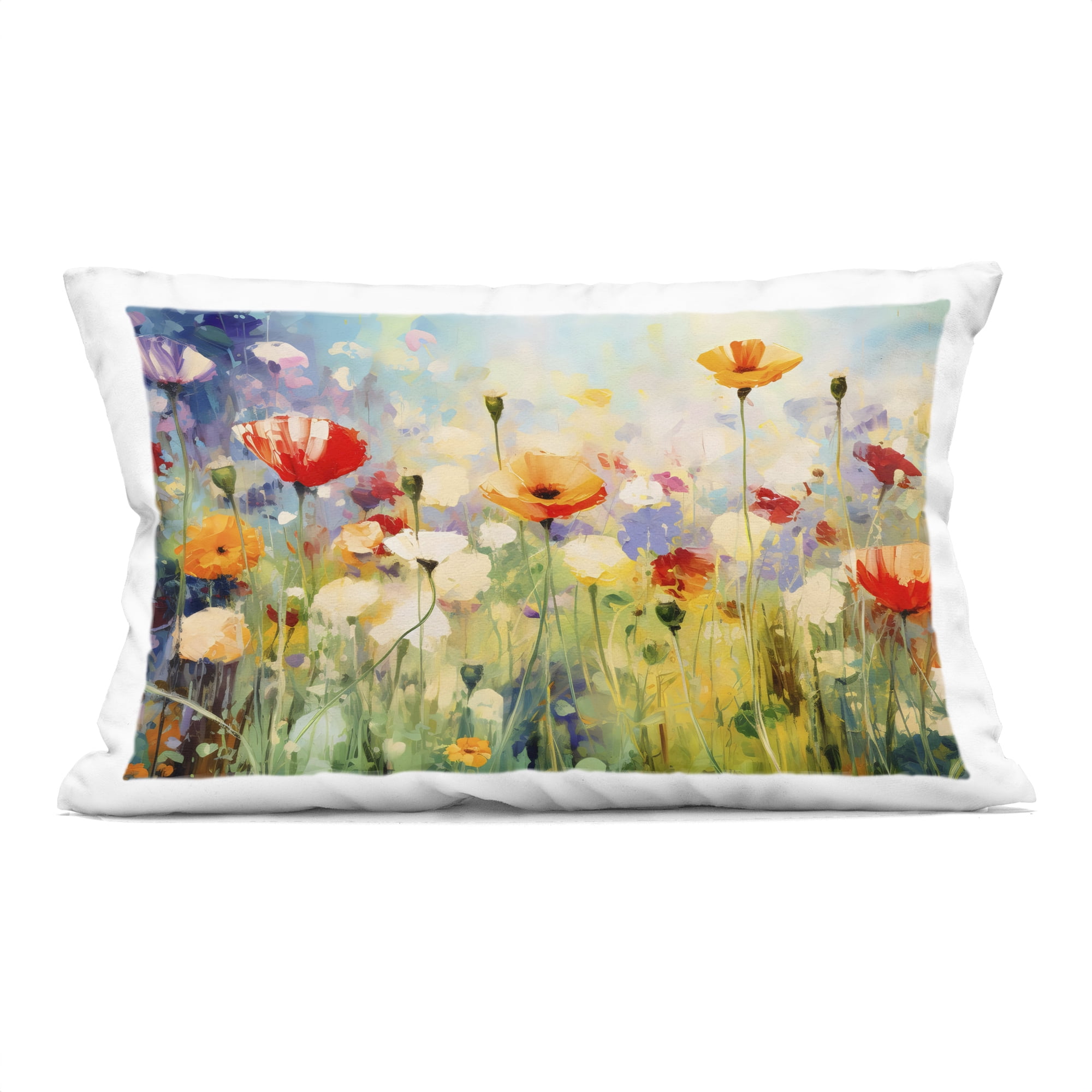 Stupell Industries Sunlit Meadow of Colorful Blooms Decorative Printed Throw Pillow, design by Creative Studio, 14 x 7 x 20