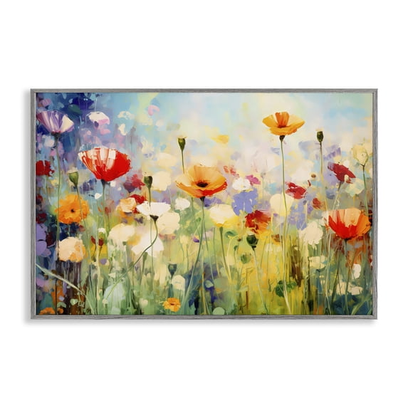 Stupell Industries Coastal Sunlit Meadow of Colorful Blooms Gray Framed Giclee Art, 18 x 12, by Creative Studio