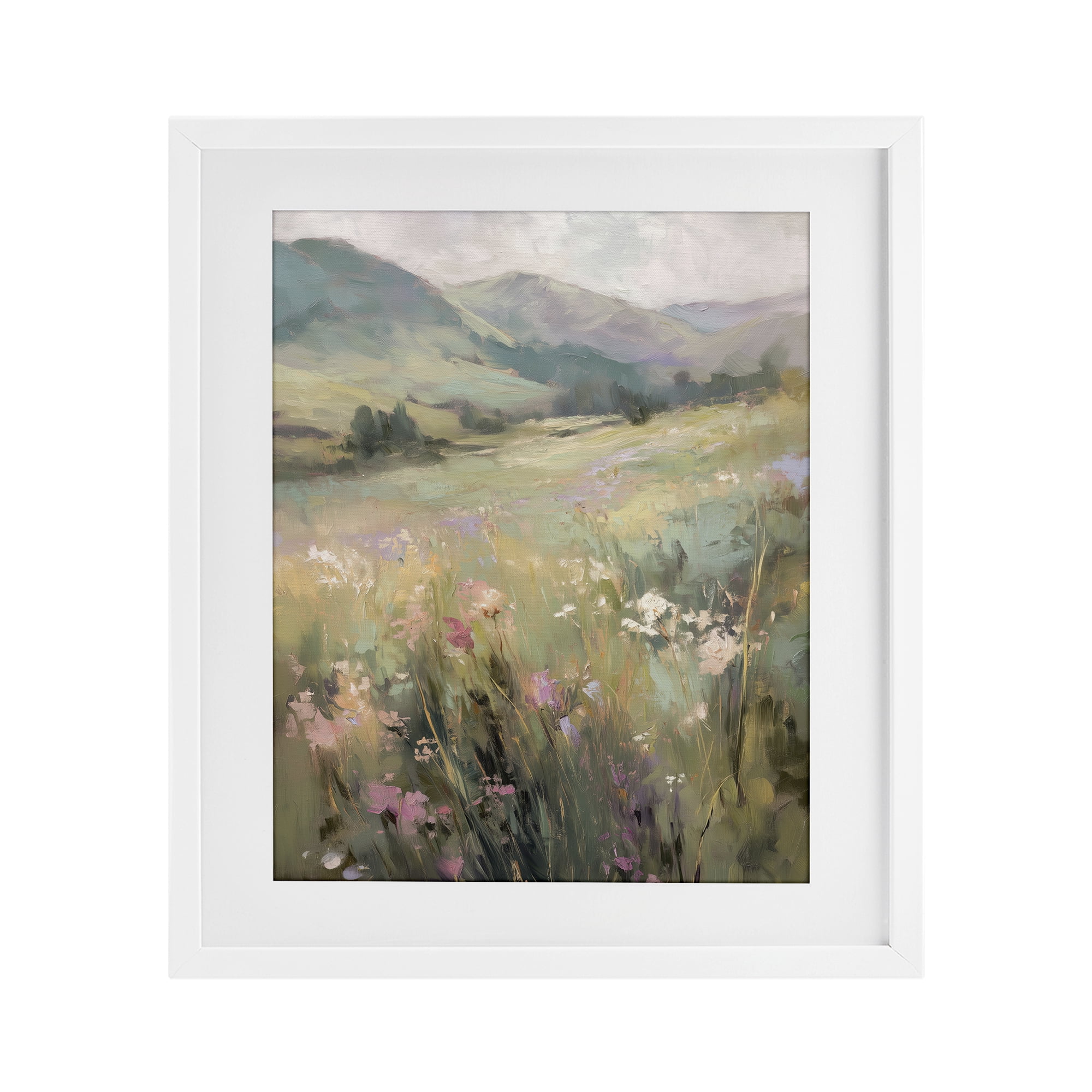Stupell Industries Sunlit Meadows Landscape White Framed Print Under Glass, design by Svetlana Aleynikova